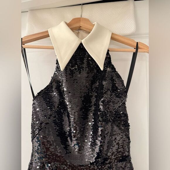 NWOT BRONX AND BANCO Wednesday Sequin Halterneck Mini Dress - Picture 13 of 16